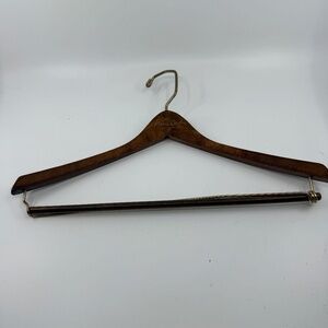 Vintage Cherry Finish Pierre Cardin Wood Hanger, Lock Pant Rod
